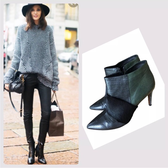 Designer Fur Trimmed Ankle Boots made in Italy Sz.38 - Picture 2 of 10